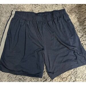 Urban Frontier‎ XXL Mens Athletic Shorts Blue Gray Side Stripe Gym Workout
